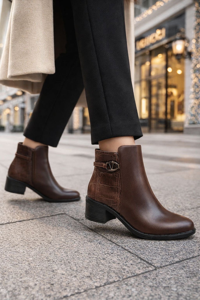 Ženske poluduboke cipele - LH30203-BROWN