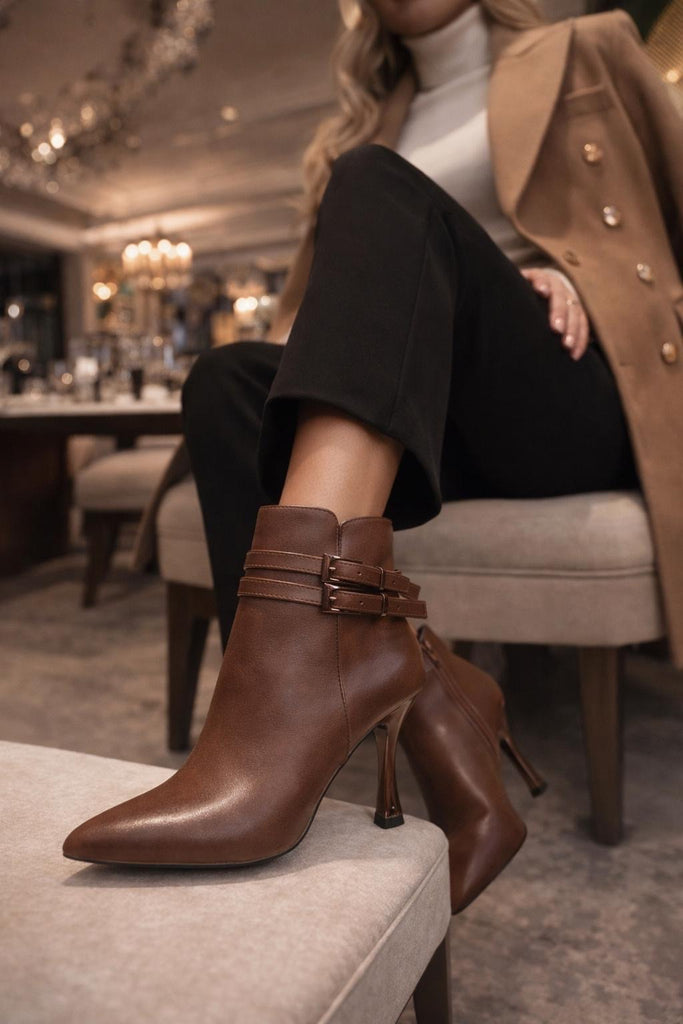 Ženske poluduboke cipele - LH30211-BROWN